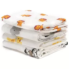 Muselina Baby Swaddle Blankets - Safari Friends - Paquete 