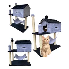 Arranhador Gato Brinquedo Casa Com Rede