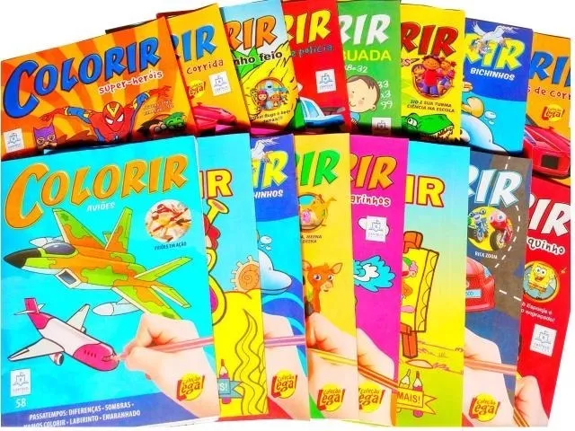 Kit 50 Revistas Infantil De Colorir E Atividades Atacado