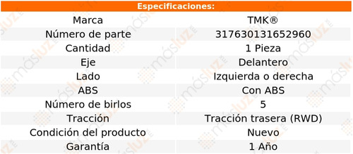 1- Maza Delantera Izq/der Con Abs Corvette V8 5.7l 00/04 Tmk Foto 2