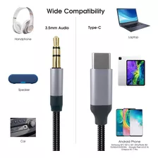 Cabo Auxiliar Celular Tipo C P2 3.5mm P/ Xiaomi Samsung 