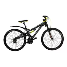 Mountain Bike Mercurio Doble Suspensión Kaizer Dh 2020 R26 21v Frenos V-brakes Color Negro/amarillo Con Pie De Apoyo