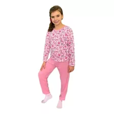 Pijama Feminino Juvenil Longo Estampados Confortável