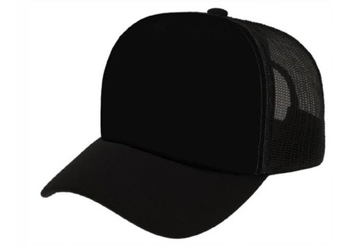 Boné Trucker Preto Liso Rendinha Aba Curva