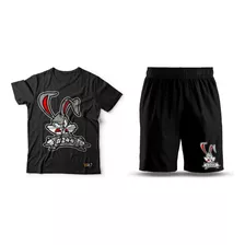 Kit Camiseta 100% Algodão E Short Impermeável Grau 244 