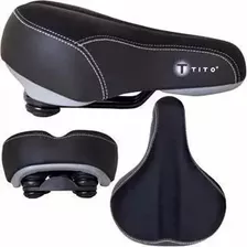 Selim De Bicicleta Pro Tito Neoprene Elastomero 2 Molas Comprimento 27 Cm Cor Preto Largura 20 Cm