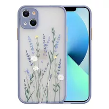 Funda Para iPhone 13, Floral/con Borde Purpura