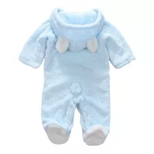 Macacão Bebê Pelúcia Orelha Infantil Urso Bichinho Oferta