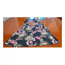 Blusa Estampada Negra Con Flores Talle 44 Cuesta Blanca