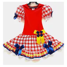 Vestido De Festa Junina Caipira Infantil Luxo Moderno