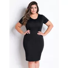 Vestido Tubinho Preto Moda Evangélica Plus