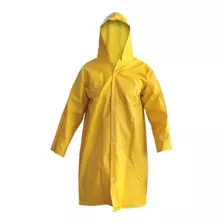 Capa De Chuva Pvc Amarela C/ Capuz Forrada Impermeável Top