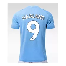 Camiseta Erling Haaland Manchester City Nro 9 Celeste 