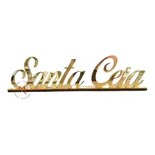 Palavra Decorativa - Santa Ceia - Frase Espelhada Dourada