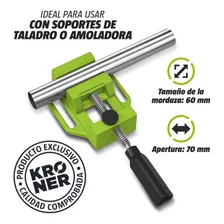 Morsa Plana Kroner Ideal Para Soportes De Taladro Y Amoladora