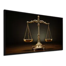 Quadro Decorativo Balança Da Justiça Advogado Luxo Moldura