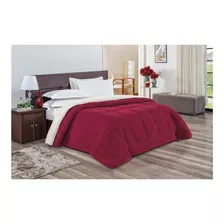 Edredom Bia Enxovais Coberdrom Everest King Diseño Liso Color Vermelho De 260cm X 240cm