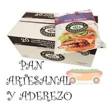 20 Hamburguesas 140 Gramos Unión Ganadera + Pan + Aderezo