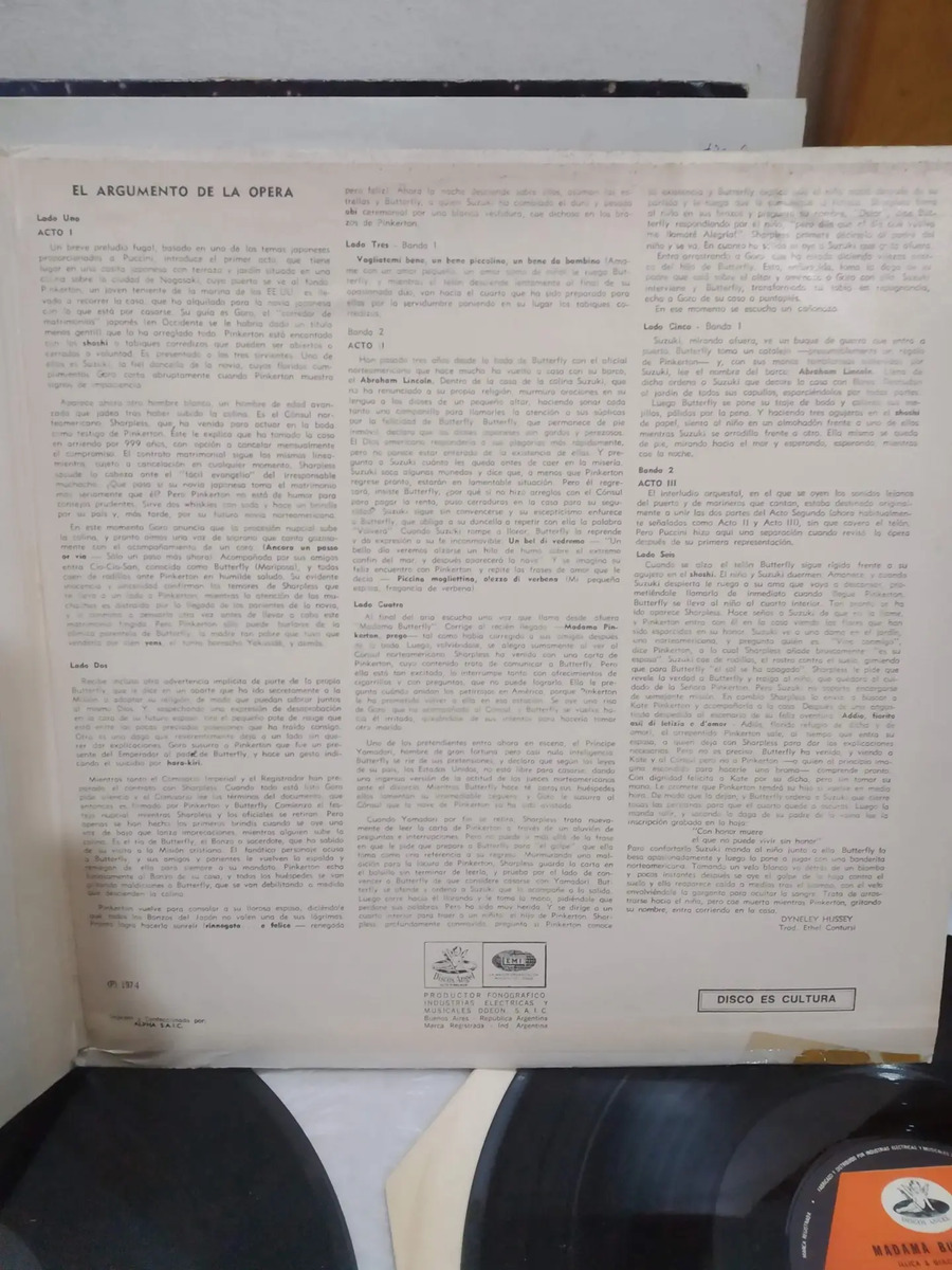 Sir John Barbirolli - Madama Butterfly - Triple - vinilo 1985