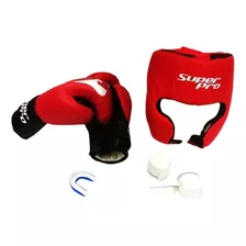 Kit Boxeo Guantes + Cabezal + Par De Vendas +bucal