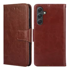 Funda Case Para Samsung A54 Flip Cover Marrón Antishock