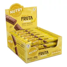 Barra De Frutas Banana Cobertura Chocolate Nutry Caixa 480g 24 Unidades