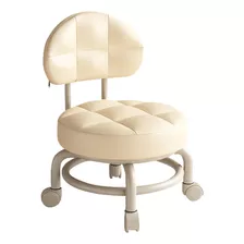 Silla Con Asiento De Ruedas Taburete De Pedicura Beige