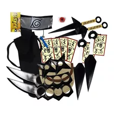 Kit Ninja Naruto Kunai Colar Shuriken Bandana Anel K122