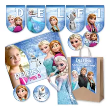 Kit Imprimible Frozen Azul Con Candy Bar 100% Editable