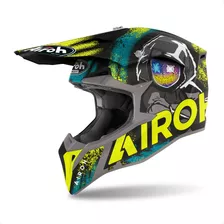 Capacete Airoh Wraap Alien Amarelo Verde Fosco Motocross