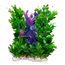 Planta Artificial Peceras/ Acuarios-32 Cm/ Base Resina Sc77.