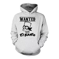 Blusa Moletom Canguru El Barto Bart Simpsons Wanted Desenho