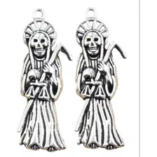 2 Dijes Metálicos De La Santa Muerte