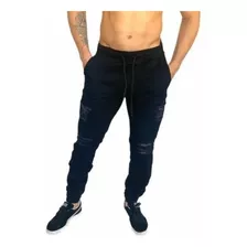 Calça Jogger Masculina Jeans Rasgada Estilo Destroyed 2020