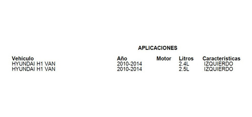 Soporte De Elevacion Izquierdo Hyundai H1 Van 2010-2014 2.5l Foto 3