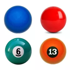 Kit 4 Bolas Bilhar Azul, Vermelha, Verde Nº6 E Laranja Nº13