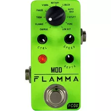 Pedal De Modulación 11 Modos Flamma Fc05 Mod Mini Color Verde Lima