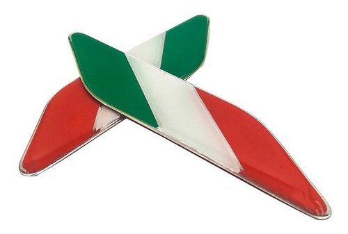 Par De Emblemas Fiat 500 Banderas Italianas Foto 3