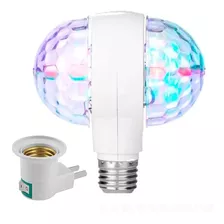 Set Foco Lampara Fiesta Boliche Led Giratoria Doble + Porta