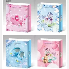Pack 12 Bolsas De Regalo 4 Diseños Baby Shower 40x56 Cm