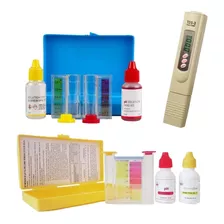 Kit Analizador De Cloro Y Ph Para Agua Y Dureza +pluma Tds