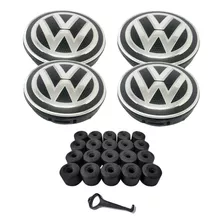 Kit 4 Calotinha Centro Roda Vw Polo Virtus 20 Capas Parafuso