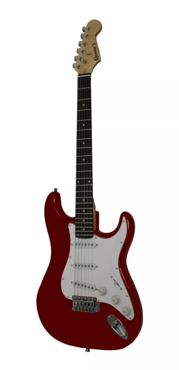 Guitarra Elétrica Queen's D137561 Stratocaster De Hardwood Vermelha E Branca Com Diapasão De Bordo-açucareiro