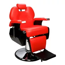 Sillon Barbero Hidráulico Silla Barberia Peluqueria Estetica Color Rojo