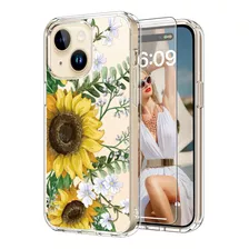 Funda Para iPhone 15 Plus Icedio, Diseño De Girasoles