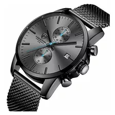 Hora Dorada Reloj De Pulsera Analogico Para Hombre Cuarzo Ma