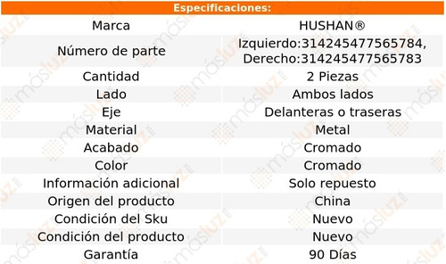 (2) Manijas De Puertas Interiores Del/tra C220 94/97 Foto 2