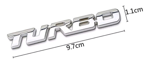 Emblema Turbo Cromado Plateado Para Vehculo Multimarca  Foto 2
