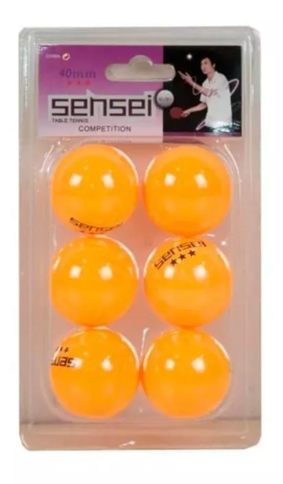 Set 6 Pelotas De Ping Pong 3 Estrellas Sensei Competicion