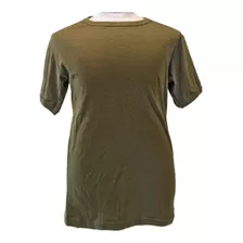 Polera Algodon Manga Corta Hombre Verde Militar 